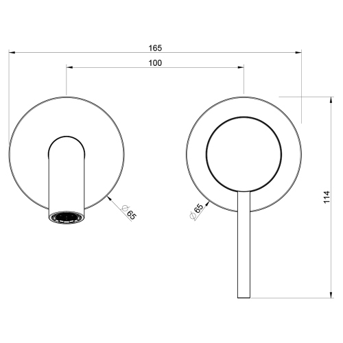 Immagine di Gessi 316 TRAME miscelatore lavabo a parete P.21 cm, senza scarico, finitura steel brushed 54386#239