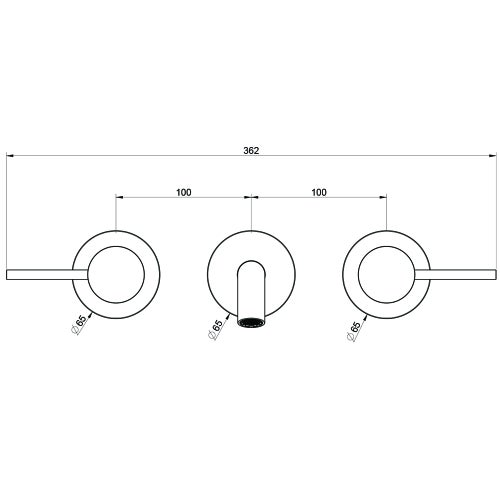 Immagine di Gessi 316 TRAME gruppo lavabo a parete P.19 cm, tre fori, senza scarico, finitura steel brushed 54394#239