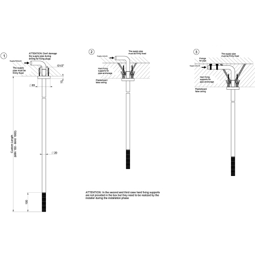 Immagine di Gessi 316 TRAME bocca a soffitto, finitura steel brushed 54399#239