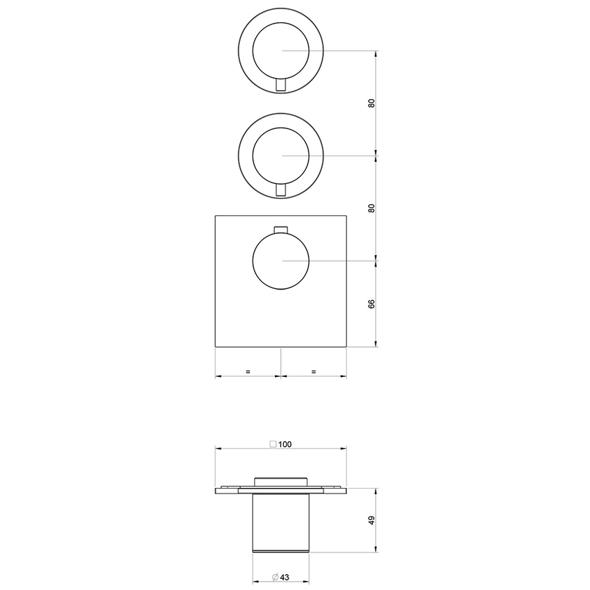 Immagine di Gessi 316 WELLNESS miscelatore termostatico alta portata a parete, 2 uscite indipendenti, installazione verticale/orizzontale, finitura steel brushed  54504#239