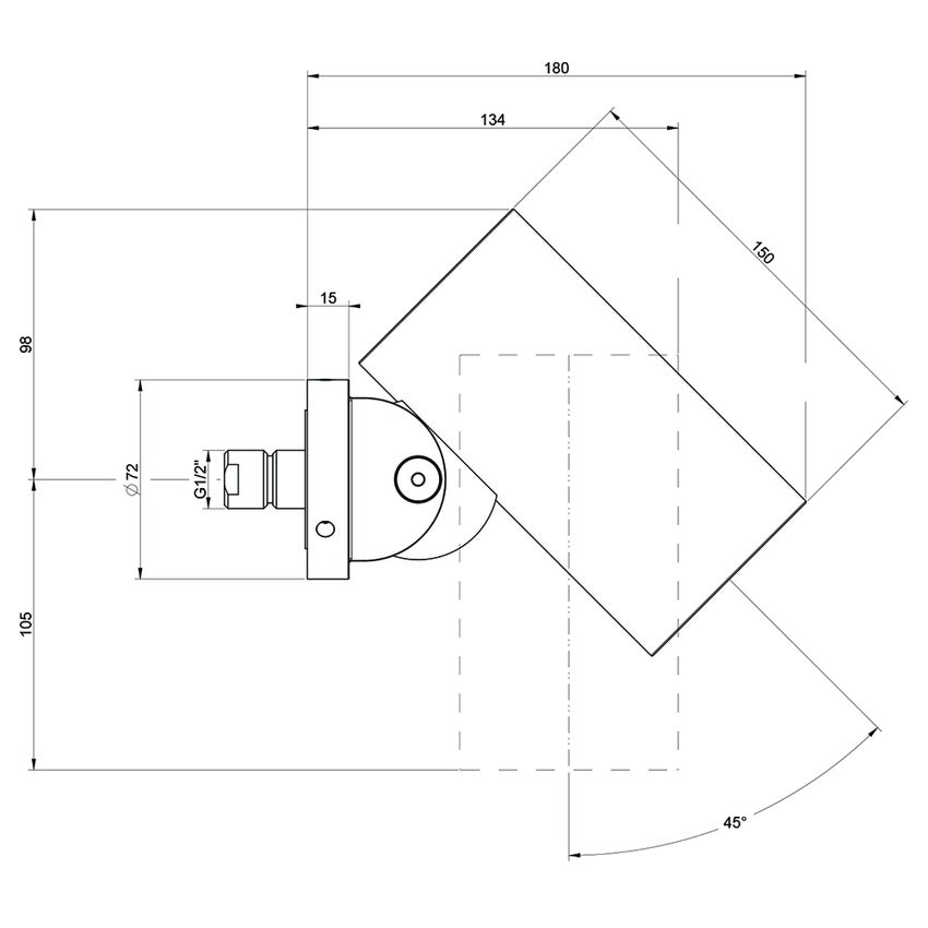Immagine di Gessi SHOWER soffione doccia anticalcare a parete orientabile, con funzione nebulizzata, finitura black metal brushed PVD 57205#707