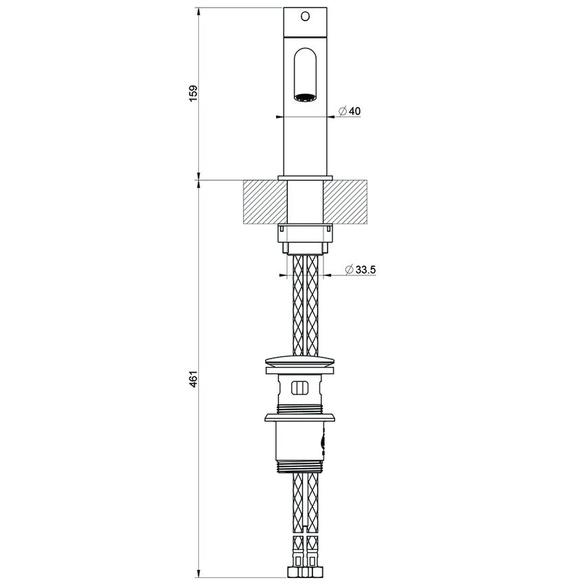 Immagine di Gessi 316 FLESSA miscelatore lavabo con scarico e flessibili di collegamento, finitura steel brushed 54001#239