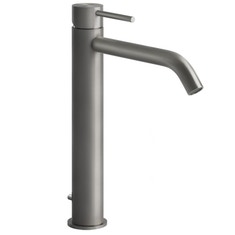 Immagine di Gessi 316 FLESSA miscelatore lavabo H.30 cm, con scarico e flessibili di collegamento, finitura steel brushed  54003#239