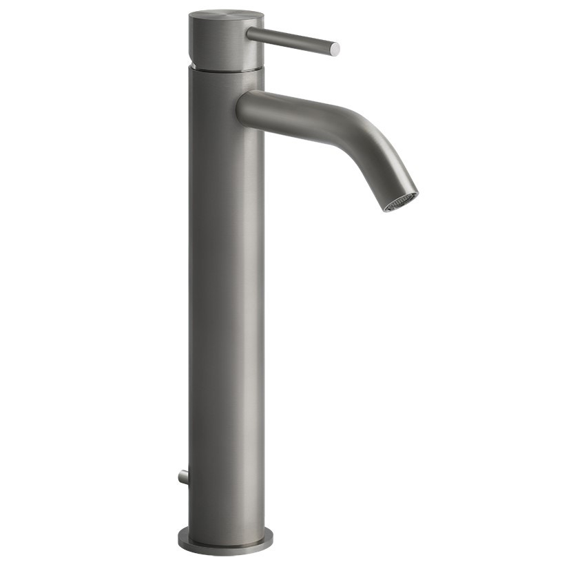 Immagine di Gessi 316 FLESSA miscelatore lavabo H.30 cm, con scarico e flessibili di collegamento, finitura steel brushed  54004#239
