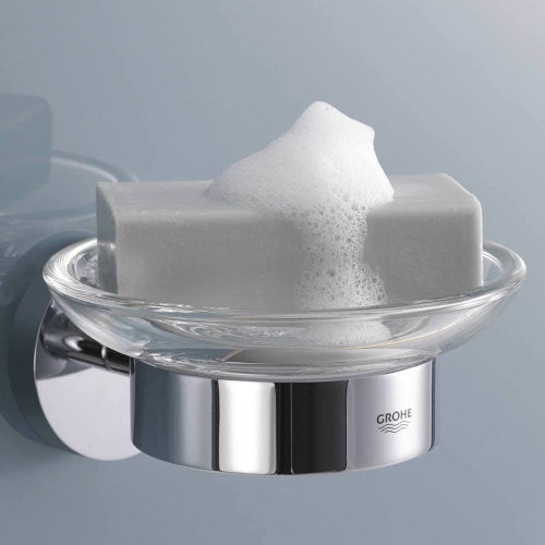 Immagine di Grohe ESSENTIALS portasapone con supporto, finitura cromo 40444001