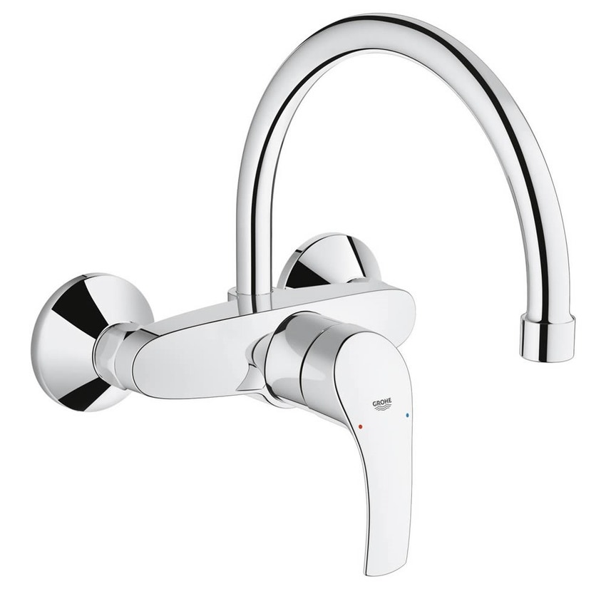 Immagine di Grohe Eurosmart new Miscelatore Monocomando Lavello, raggio di rotazione 360°, GROHE StarLight® finitura cromo 32482002