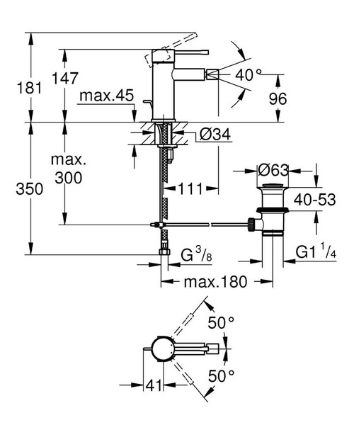 Immagine di Grohe Essence Miscelatore monocomando per bidet Taglia S finitura cromo 32935001