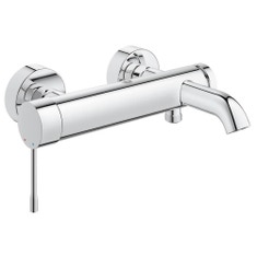 Immagine di Grohe Essence Rubinetto per vasca con installazione a parete, valvola di ritegno integrata finitura cromo 33624001