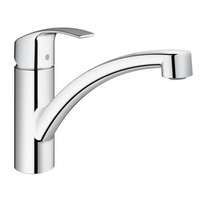 Immagine di Grohe EUROSMART miscelatore monocomandoH.18 cm per lavello, con bocca girevole, con limitatore di temperatura integrato, finitura cromo 33281002