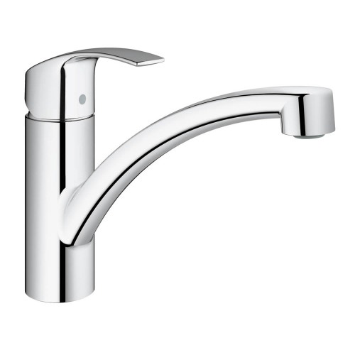 Immagine di Grohe EUROSMART miscelatore monocomandoH.18 cm per lavello, con bocca girevole, con limitatore di temperatura integrato, finitura cromo 33281002