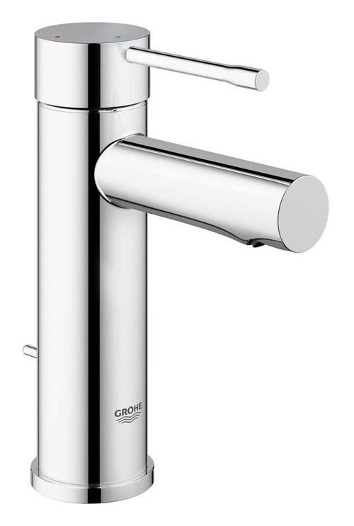Immagine di Grohe Essence Rubinetto per lavabo, scarico a saltarello, bocca normale, GROHE EcoJoy®, GROHE SilkMove® ES finitura cromo 23379001