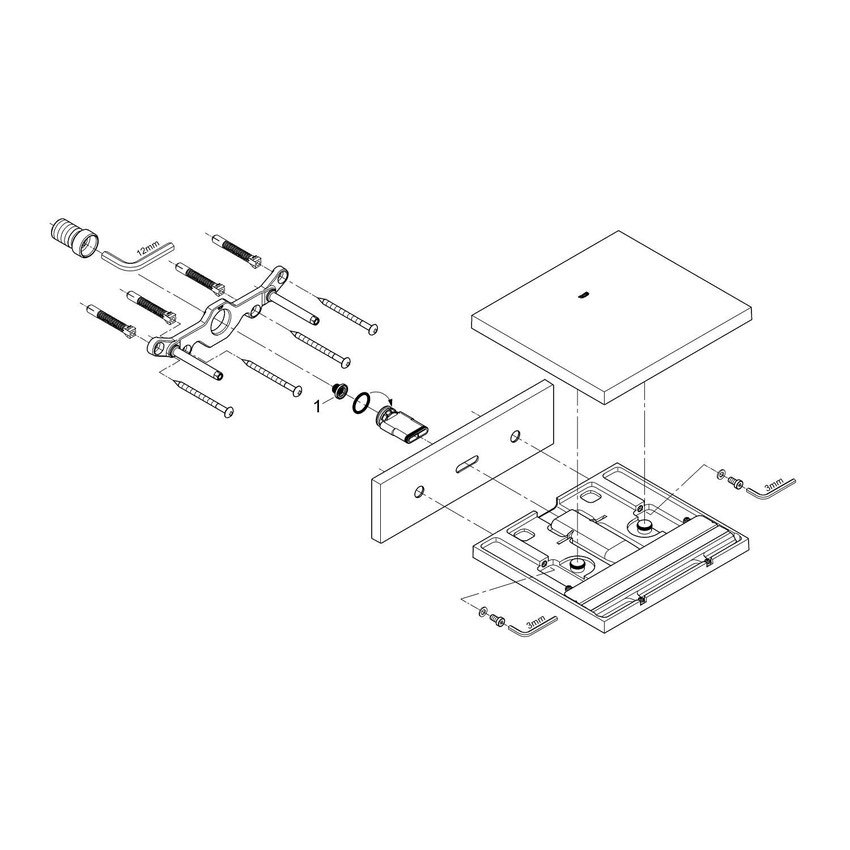 Immagine di Grohe Allure Bocca vasca Soffione doccia a cascata finitura cromo 13317000