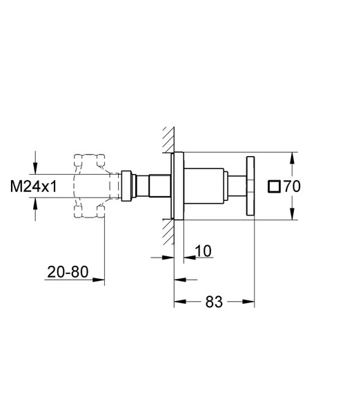Immagine di Grohe ALLURE parte esterna per rubinetto da incasso, finitura cromo 19334000