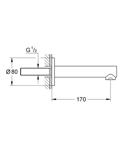 Immagine di Grohe CONCETTO bocca vasca, installazione a parete, finitura cromo 13280001