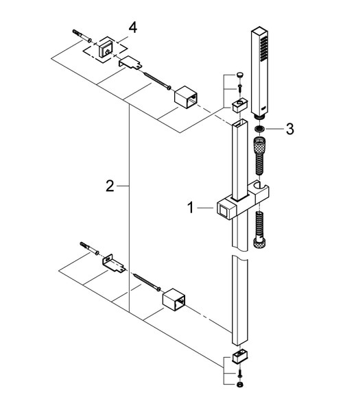 Immagine di Grohe Euphoria Cube+ Stick Set asta doccia a getto fisso, cromo 27891000