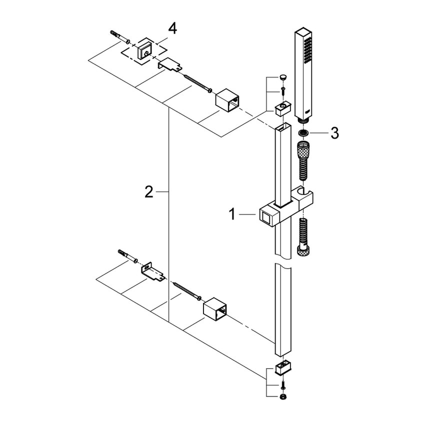 Immagine di Grohe Euphoria Cube+ Stick Set asta doccia a getto fisso, cromo 27891000