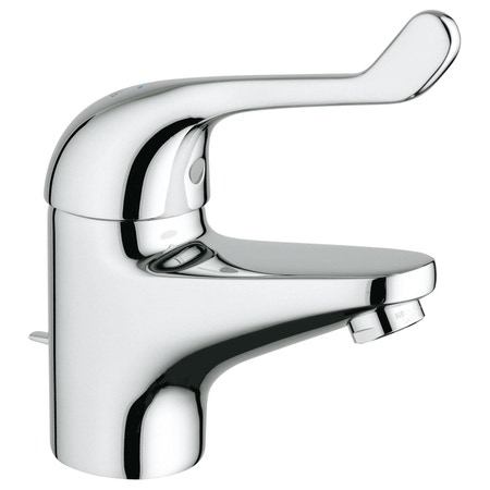 Immagine di Grohe EUROECO SPECIAL miscelatore monocomando H.17 cm, per lavabo, con scarico, con limitatore di portata regolabile, finitura cromo 32788000