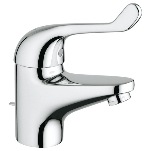 Immagine di Grohe EUROECO SPECIAL miscelatore monocomando H.17 cm, per lavabo, con scarico, con limitatore di portata regolabile, finitura cromo 32788000