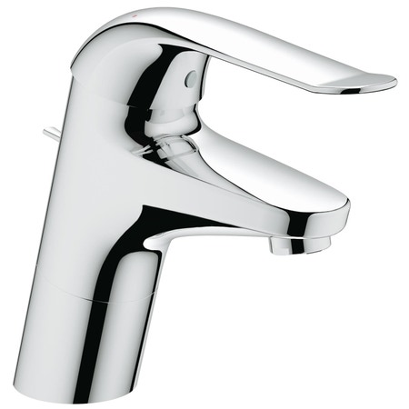 Immagine di Grohe EUROECO SPECIAL miscelatore monocomando H.17 cm, per lavabo, con scarico e limitatore di portata regolabile, finitura cromo 32766000