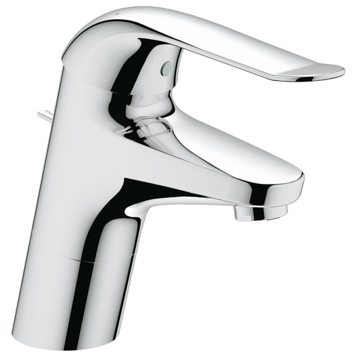 Immagine di Grohe EUROECO SPECIAL miscelatore monocomando H.17 cm, per lavabo, con scarico e limitatore di portata regolabile, finitura cromo 32766000