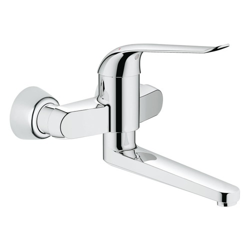 Immagine di Grohe EUROECO SPECIAL miscelatore monocomando per lavabo, a parete, con bocca girevole e limitatore di portata regolabile, finitura cromo 32773000