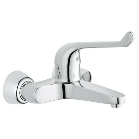 Immagine di Grohe EUROECO SPECIAL miscelatore monocomando P.20 cm, con movimento orizzontale, a parete, dotato di limitatore di portata regolabile, finitura cromo 32795000