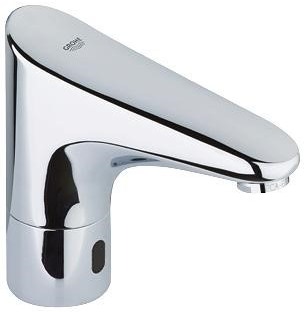 Immagine di Grohe EUROPLUS E miscelatore elettronico per lavabo, senza dispositivo di miscelazione, con comando ad infrarossi, risparmio idrico e limitatore di temperatura regolabile, finitura cromo 36016001