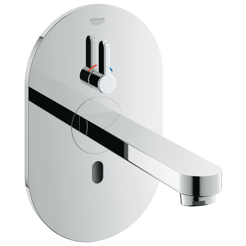 Immagine di Grohe Eurosmart Cosmopolitan E miscelatore elettronico per lavabo con comando ad infrarossi e limitatore di temperatura regolabile finitura cromo 36315000