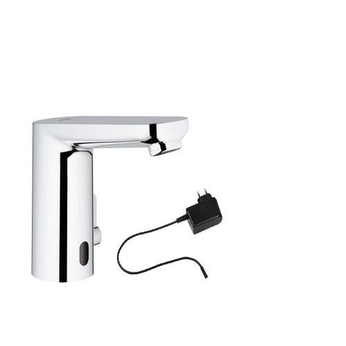 Immagine di Grohe EUROSMART COSMOPOLITAN E miscelatore elettronico H.13 cm per lavabo, senza scarico, con comando ad infrarossi e limitatore di temperatura regolabile, finitura cromo 36325001