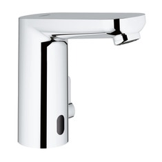 Immagine di Grohe EUROSMART COSMOPOLITAN E miscelatore elettronico H.13 cm per lavabo, senza scarico, con comando ad infrarossi, limitatore di temperatura regolabile e batteria esterna s, finitura cromo 36327001