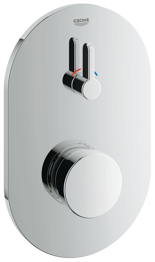 Immagine di Grohe EUROSMART COSMOPOLITAN T miscelatore per doccia, senza corpo incasso, con autochiusura a tempo e limitatore di temperatura regolabile, finitura cromo 36321000