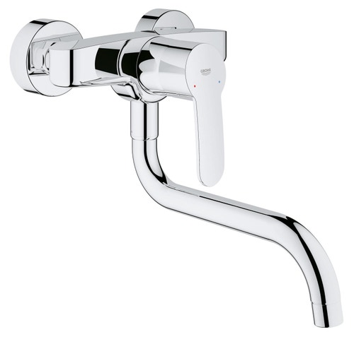 Immagine di Grohe Eurostyle Cosmopolitan Miscelatore Monocomando Lavello - Installazione a Parete finitura cromo 33982002