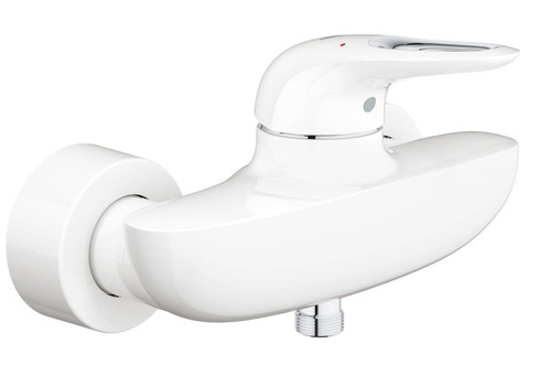 Immagine di Grohe EUROSTYLE miscelatore monocomando per doccia, a parete, con limitatore di portata e di temperatura, colore bianco finitura lucido 33590LS3