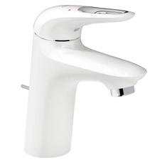 Immagine di Grohe EUROSTYLE miscelatore monocomando H.16 cm, per lavabo, con risparmio idrico e scarico, colore bianco finitura lucido 23374LS3