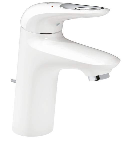 Immagine di Grohe EUROSTYLE miscelatore monocomando H.16 cm, per lavabo, con scarico e risparmio idrico, colore bianco finitura lucido 33558LS3