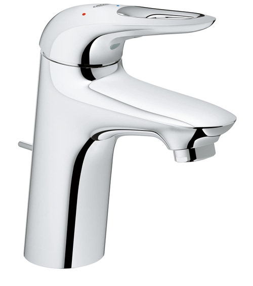 Immagine di Grohe EUROSTYLE miscelatore monocomando H.16 cm, per lavabo, con risparmio idrico e scarico, finitura cromo 23374003