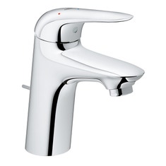 Immagine di Grohe EUROSTYLE miscelatore monocomando H.16 cm, per lavabo, con risparmio energetico, con scarico, finitura cromo 23709003