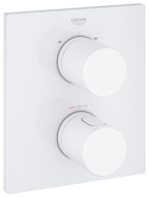 Immagine di Grohe Grohtherm 3000 Cosmopolitan Miscelatore termostatico per vasca-doccia o doccia con deviatore a 2 vie finitura bianco latte 19567LS0