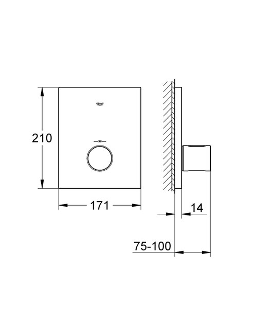 Immagine di Grohe GROHTHERM F miscelatore termostatico centrale, finitura cromo 27619000