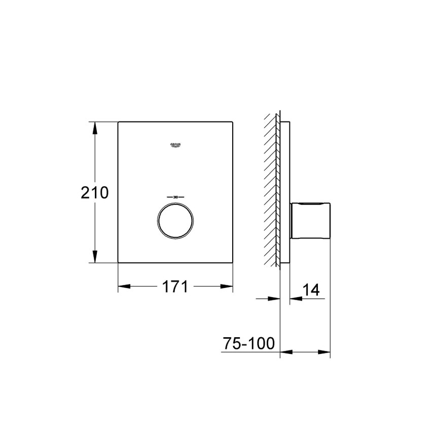 Immagine di Grohe GROHTHERM F miscelatore termostatico centrale, finitura cromo 27619000