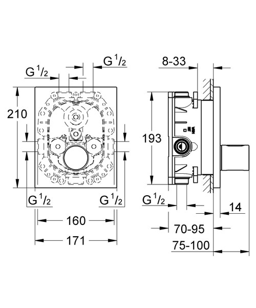 Immagine di Grohe GROHTHERM F miscelatore termostatico centrale, finitura cromo 27619000