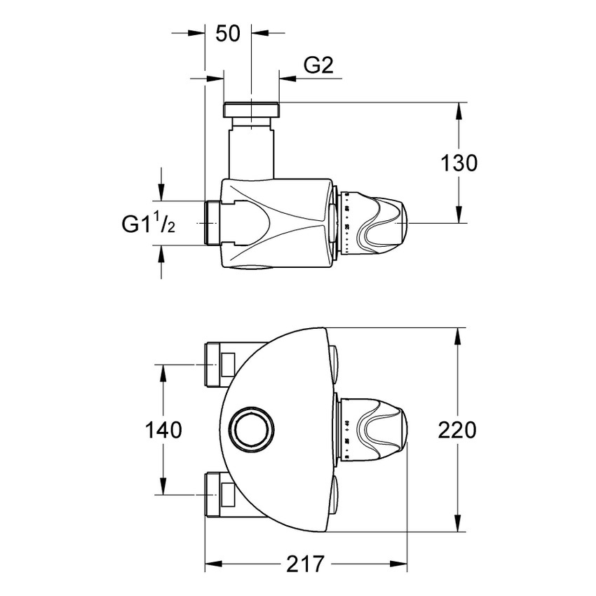 Immagine di Grohe GROHTHERM XL miscelatore termostatico 1 1/4", finitura cromo 35087000