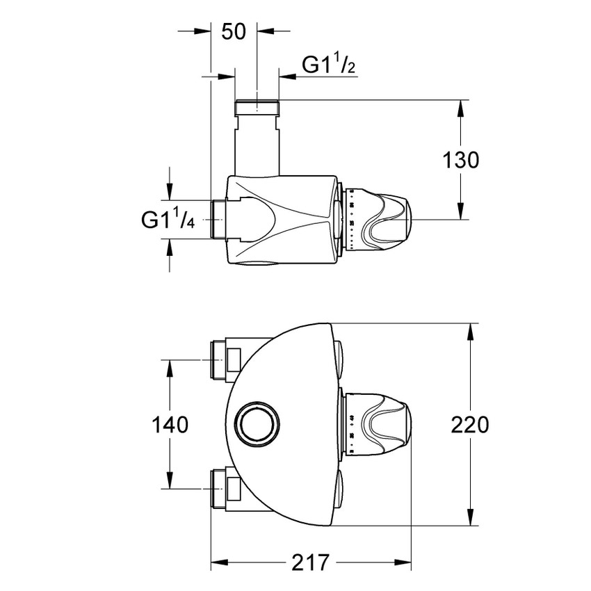 Immagine di Grohe GROHTHERM XL miscelatore termostatico 1", finitura cromo 35085000