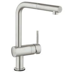 Immagine di Grohe MINTA TOUCH miscelatore elettronico monocomando H.33 cm, con bocca girevole, finitura satinato super steel 31360DC1