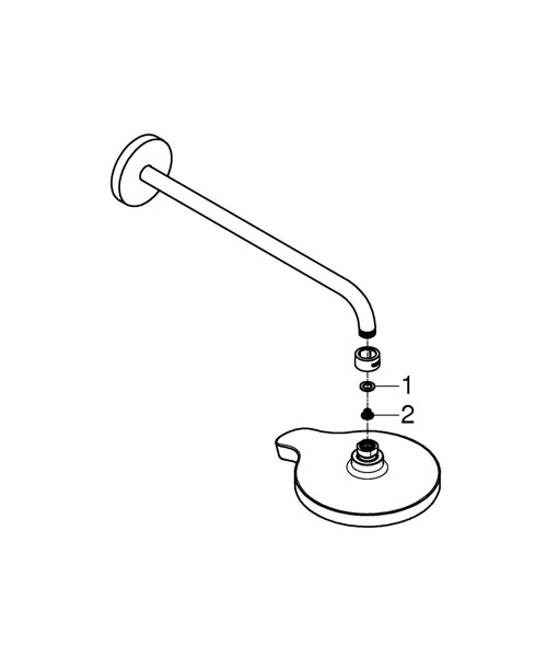 Immagine di Grohe Power&Soul® Cosmopolitan 190 Set soffione doccia a parete sporgenza 422 mm finitura bianco 26172LS0