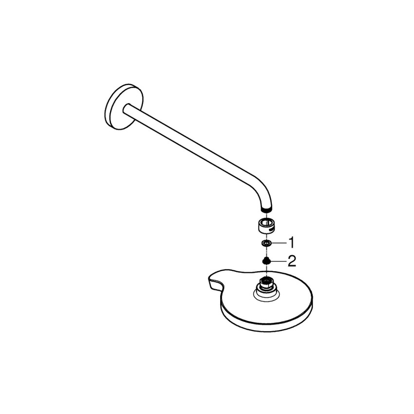 Immagine di Grohe Power&Soul® Cosmopolitan 190 Set soffione doccia a parete sporgenza 422 mm finitura bianco 26172LS0