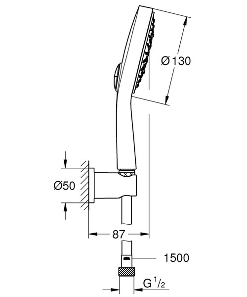 Immagine di Grohe Power&Soul® Cosmopolitan Set doccia completo a 4 tipologie di getto combinabili finitura cromo 26174000