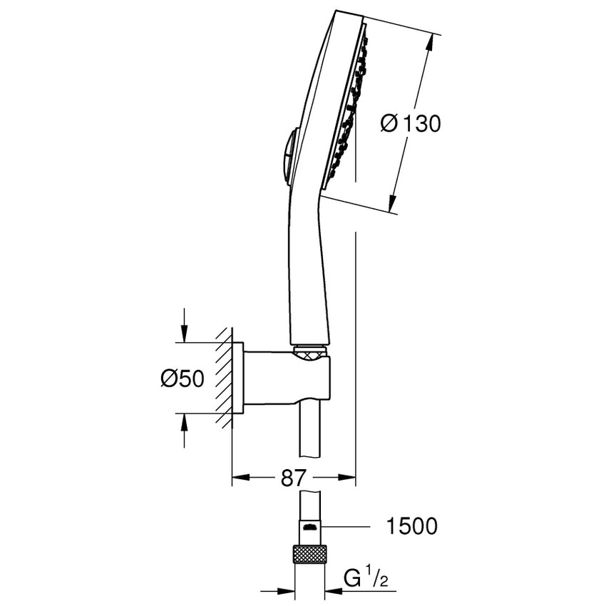Immagine di Grohe Power&Soul® Cosmopolitan Set doccia completo a 4 tipologie di getto combinabili finitura cromo 26174000