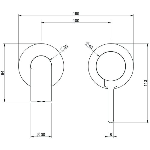 Immagine di Gessi INCISO- miscelatore lavabo P. 23 cm a parete, senza scarico, finitura black metal brushed PVD 58088#707
