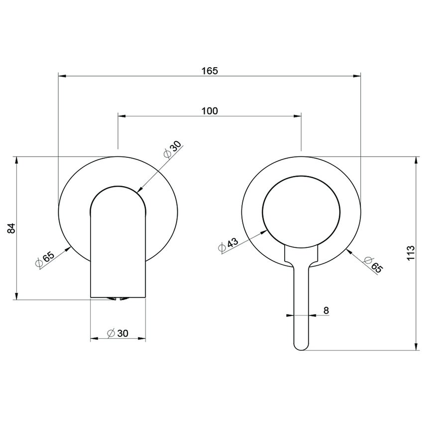 Immagine di Gessi INCISO- miscelatore lavabo P. 30 cm a parete, senza scarico, finitura black metal brushed PVD 58089#707